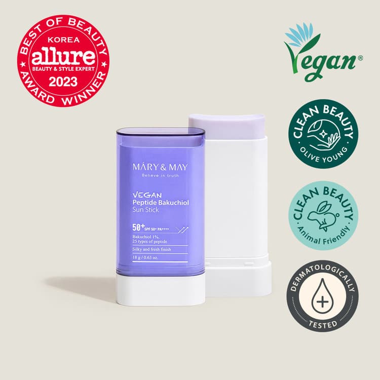 Vegan Peptide Bakuchiol Sun Stick - Sztyft Przeciwsłoneczny z Peptydami - 18g - Mary&May
