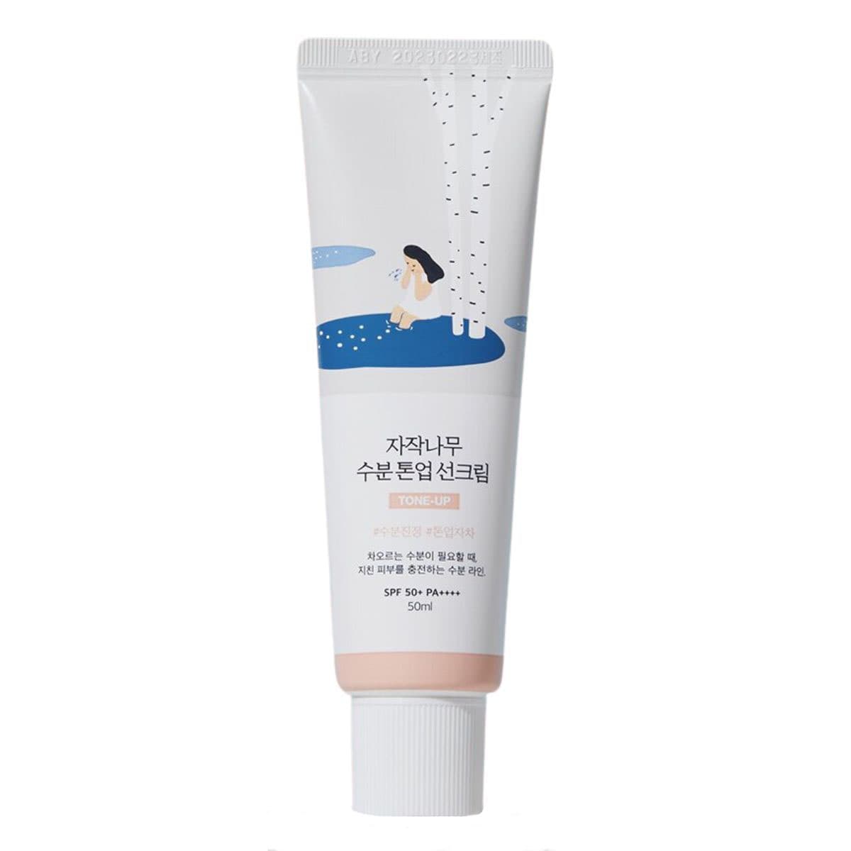 Birch Moisture Tone-Up Sunscreen - Tonujący Krem Przeciwsłoneczny - 50ml - Round Lab