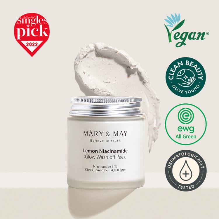 Lemon Niacinamide Glow Wash off Pack - Rozświetlająca Maska z Glinką - 125g - Mary&May
