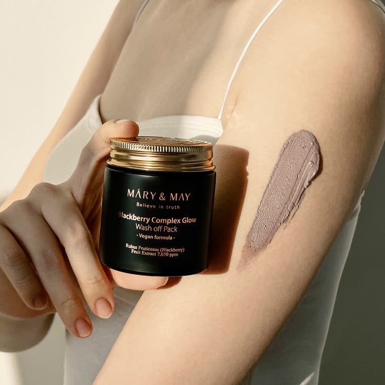 Vegan Blackberry Complex Glow Wash off Pack - Rozświetlająca Maseczka Glinkowa - 125g - Mary&May