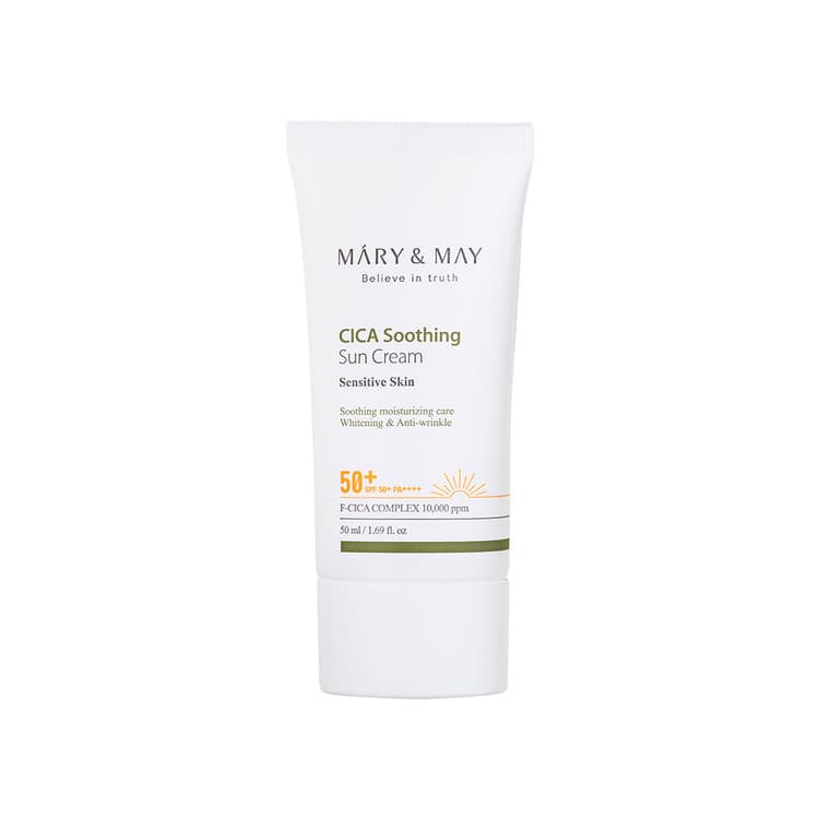 Cica Soothing Sun Cream SPF50+/PA++++ - Kojąco-Nawilżający Krem z Filtrem Przeciwsłonecznym - 50ml - Mary&May