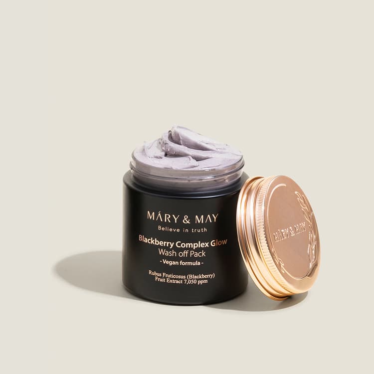 Vegan Blackberry Complex Glow Wash off Pack - Rozświetlająca Maseczka Glinkowa - 125g - Mary&May