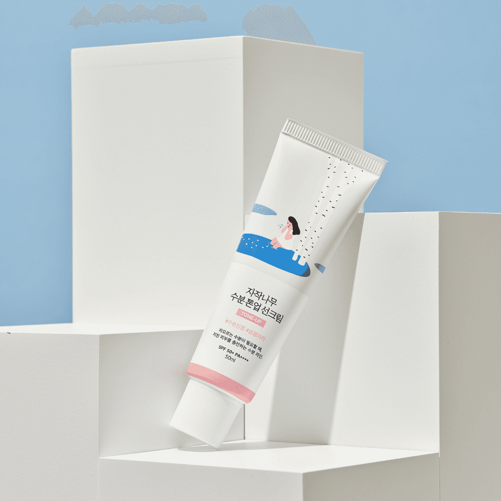 Birch Moisture Tone-Up Sunscreen - Tonujący Krem Przeciwsłoneczny - 50ml - Round Lab