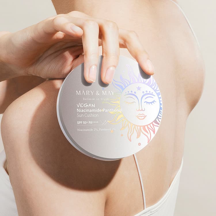 Vegan Niacinamide Panthenol Sun Cushion - Krem z Filtrem w Poduszce - 25g - Mary&May